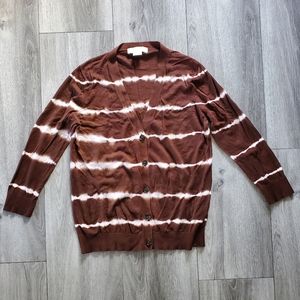 MICHAEL Michael Kors Brown Tie Dye Cardigan Large
